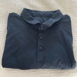 Blue Lululemon Evolution Short Sleeve Polo Shirt